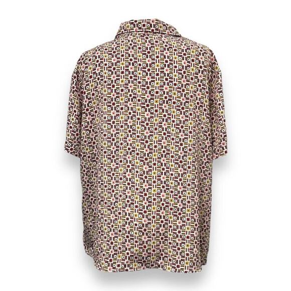 Notations Womens Geometric Short Sleeve Blouse - 3X - Polyester - Fun Retro Patt - Picture 3 of 7